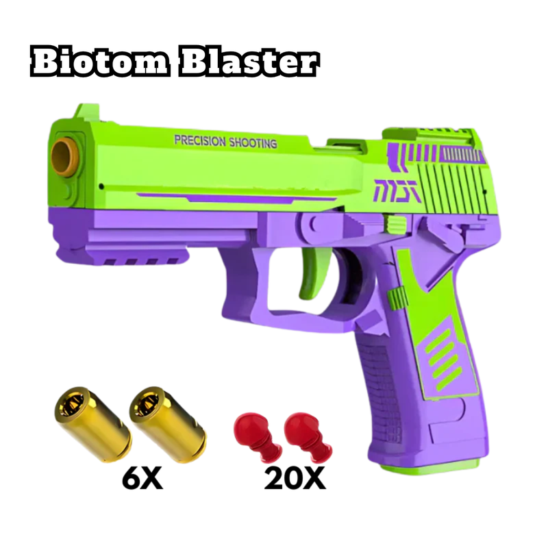 Biotom Spielzeugwaffe mit Magazin + 20 Schuss + Patronenhülsen